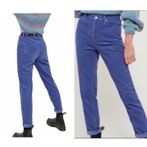 UO BDG Blue Mom High Rise Corduroy Pants 25